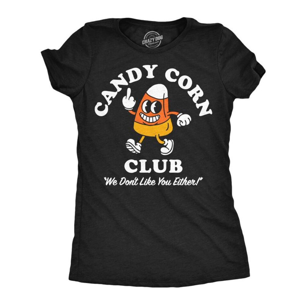Womens Funny T Shirts Candy Corn Club Halloween Candy Tee For Ladies